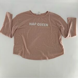 Women's Sadie & Sage Light Pink Nap Queen Pullover Long Sleeve Small